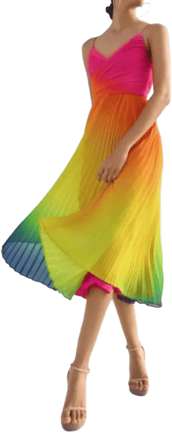 Natalie Ombre Wrap Sleeveless Midi Dress In Multi