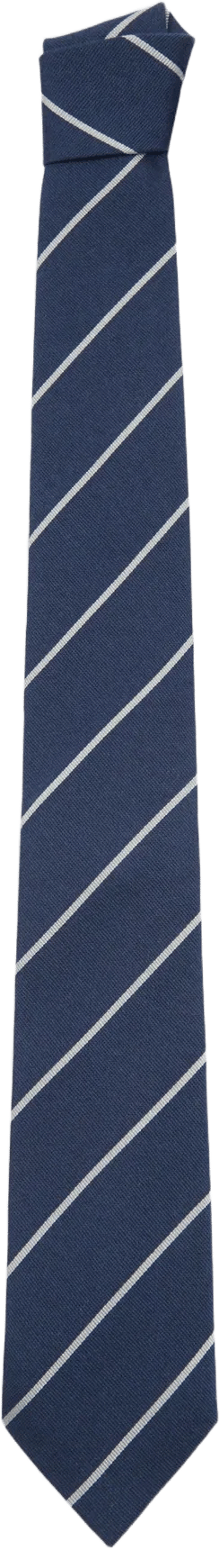 Striped silk cotton tie
