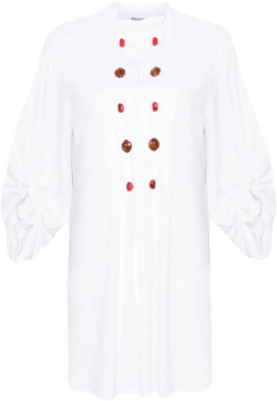 button-embellished shirt dress