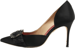 pre-owned 110mm satin pumps