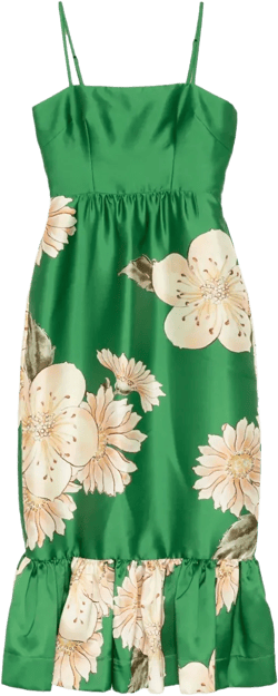 floral-print midi dress