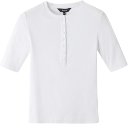 Ultimate Button Down Rib Short Sleeve Top - Size 8