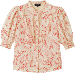 Silk Lily Of The Valley Print Blouse - Size 8