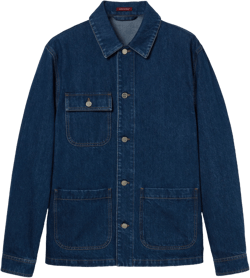 Denim Jacket With Chest And Front Pockets In Blue
