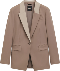 Relaxed-fit Blazer With Color-blocked Lapels In Pink