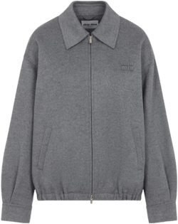 Wool And Cashmere Blend Jacket In Gray