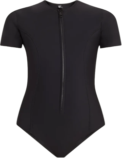 Farrah Rashguard One-piece Swimsuit In Black Neoprene