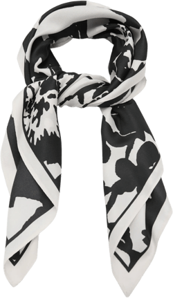 Floral-print satin scarf