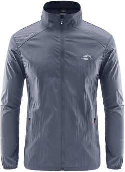 Men Sun Jacket UPF 50+ Hoodie Full Zip UV Protection Long Sleeve Shirts SPF Cooling Lightweight Thin Athletic Jackets Dark Gray XX-Large