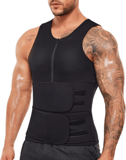 Wonderience Sauna Suit for Men Waist Trainer Neoprene Sweat Vest with Adjustable Waist Trimmer Belt Black 4X-Large