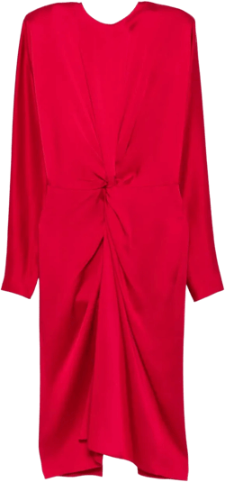 twist-detail long-sleeve midi dress
