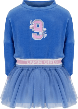 velvet tulle-overlay dress