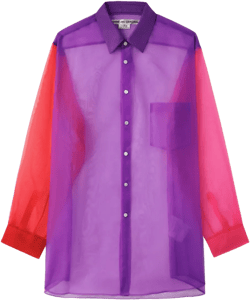 colour-block sheer shirt