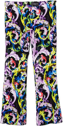 baroque-print flared leggings