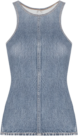 denim-effect racerback top