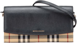 2000-2017 House Check Henley Canvas and Leather Wallet on Chain crossbody bag