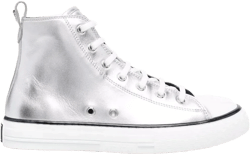 metallic-finish high-top sneakers