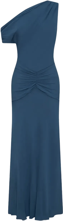 Elza one-shoulder draped midi dress