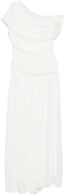draped one-shoulder dress
