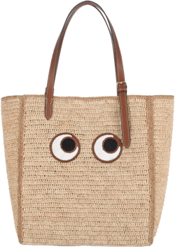 Eyes leather-handles tote bag
