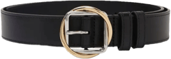The Salon leather circle-buckle belt