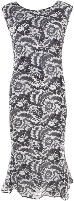 lace-detailed midi dress