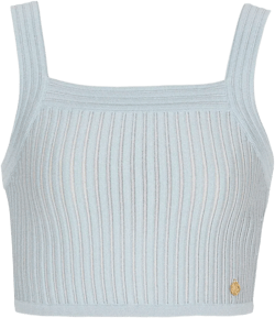 ribbed square-neck top