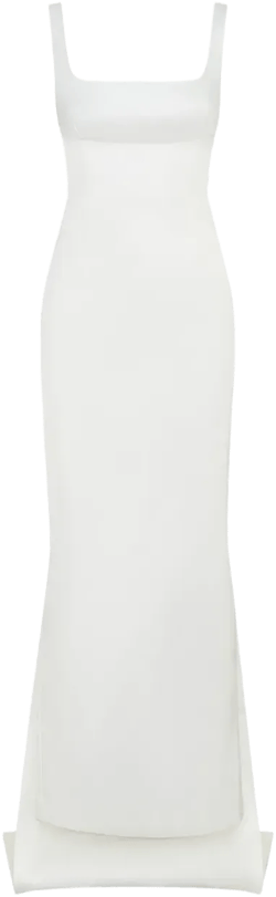 Emilia square-neck asymmetrical dress