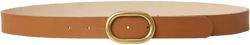 Albie oval-buckle leather belt