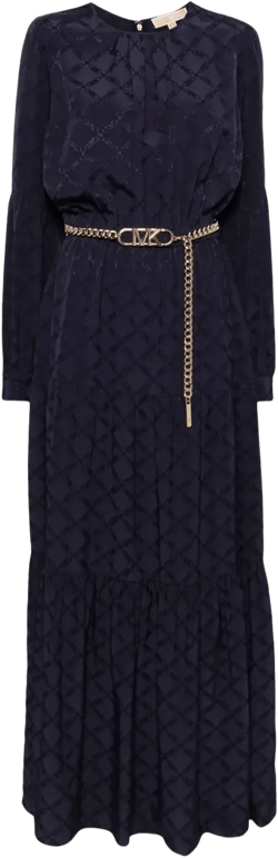Empire logo belted maxi dress