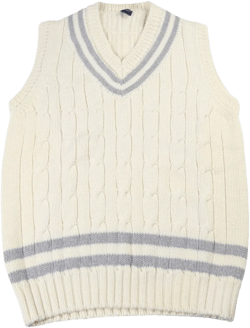 cable-knit V-neck vest