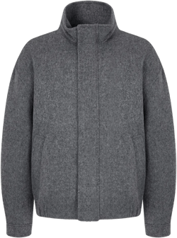 high-neck wool-blend jacket