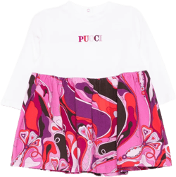 abstract-print long-sleeve dress