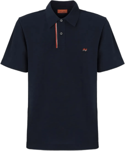 striped-collar polo shirt