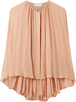 pleated cape-sleeve top