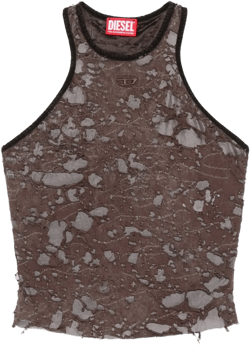 distressed halterneck top
