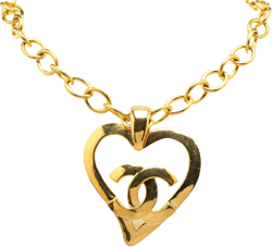 1995 Gold Plated CC Heart Pendant Necklace costume necklace