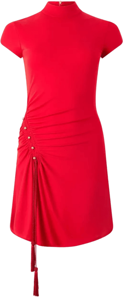 gathered-detail mini dress