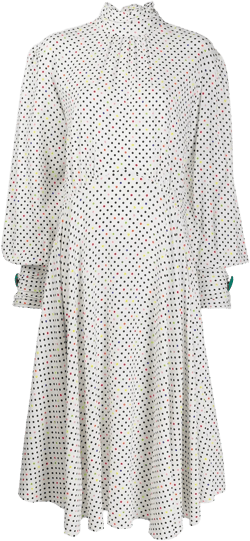 polka dot tie neck dress