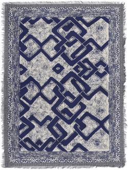 Aloeuw geometric-pattern fringed scarf