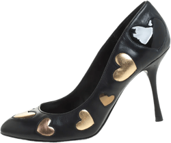 95mm heart-embellished pumps