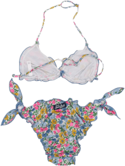 ruffled floral bikini