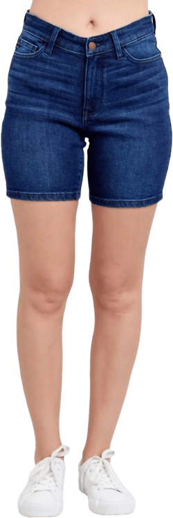 Judy Blue Women's Blue High Waist V-Front Bermuda Short