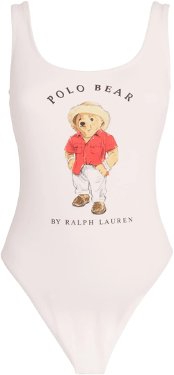 Polo Ralph Lauren Women's White Polo Bear Swimsuit
