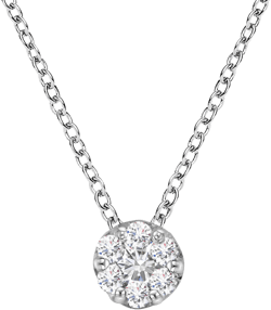 Haus of Brilliance Women's Metallic 14K 1/4 Cttw Shared Prong Set Round-Ct Diamond 7 Stone Floral Cluster 18" Pendant Necklace (H-I Color, Si2-I1 Clarity)