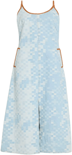Ramy Brook Women's Blue Luna Checkered Denim Midi Dress