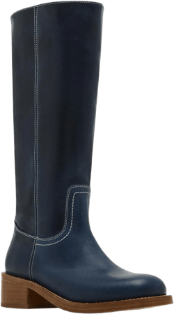 Steve Madden Women's Blue riggs Tall Square-toe Boots