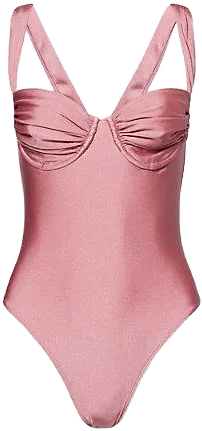 Faithfull the Brand Women's Pink Arlo Pleated Balconette Swimsuit