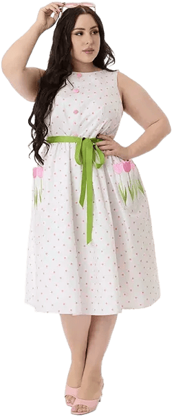 Plus Size Tulip Pocket Swing Dress