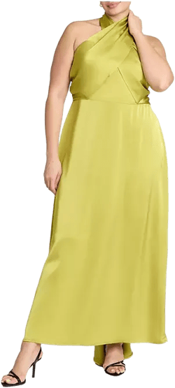 Women's Halter Neck Satin Maxi Dress